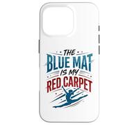 Tapis de Gymnastique Bleu Tapis Rouge Citation Gymnaste Coque pour iPhone 16 Pro