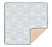 Tapis de gymnastique et d'activités pour bébé en mousse souple motif chat blanc mignon dessin animé pour bébé, enfant, tout-petit, nourrisson, 127 x 127 cm, alfombrillas para Bebes jugar