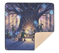 Tapis de gymnastique et d'activités pour bébé en mousse souple Motif elfes de Noël dans un safari magique Non toxique Pour bébé et enfant 127 x 127 cm