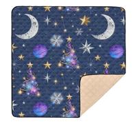 Tapis de gymnastique et d'activités pour bébé Motif de Noël céleste doux et portable pour nouveau-nés, bébés, nourrissons, tout-petits, 127 x 127 cm