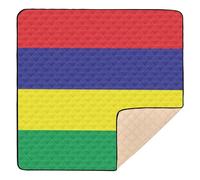 Tapis de gymnastique et d'activités pour bébé - Motif drapeau de l'Ile Maurice - Confortable et respirant - Pour bébés, nourrissons et tout-petits - 127 x 127 cm