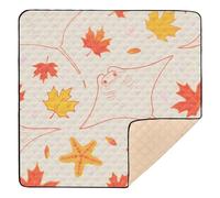 Tapis de gymnastique et d'activités pour bébé Motif raie manta Rouge érable doux et épais Pour le sol Résistant à l'eau Tapis rembourré pour bébé pour bébés, enfants, tout-petits, nourrissons, 127 x