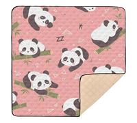Tapis de gymnastique et d'activités pour bébé Panda - Motif canne orientale - Doux et épais - Non toxique - Pour les bébés et les tout-petits - 127 x 127 cm