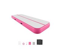 VEVOR Tapis de Gymnastique Gonflable 300x100x20 cm avec Gonfleur Gym Rose, pour Cheerleading Yoga Acrobatie Entraînement Maison, Épaisseur 20 cm, Piste de Tumbling avec Gonflage et Dégonflage Faciles
