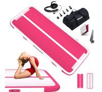 Tapis de Gymnastique Gonflable, Air Gymnastique Track, Tapis de Fitness 10cm/15cm/20cm Haut airtrack 2/3/4/5/6 m, Tapis Adapté Pour le fitness le yoga l'entraînement (Rose Blace, 300x100x10cm)