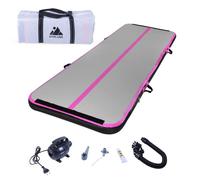 Tapis de Gymnastique Gonflable EVOLAND - Rose et Noir - 300x100x10CM