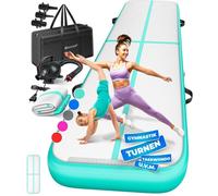 Tapis de gymnastique gonflable - KESSER - 300x100x10 cm - Vert menthe - Antidérapant - Étanche - Double paroi PVC