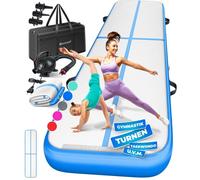 Tapis de gymnastique gonflable - KESSER - Airtrack - 400x100x10 cm - Bleu - Antidérapant - Étanche