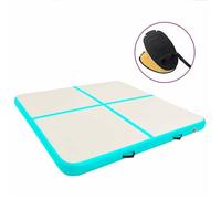 Vidaxl Tapis Gonflable De Gymnastique Avec Pompe 200x200x10cm Pvc Vert