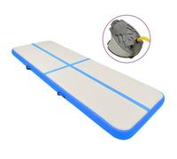 vidaXL Tapis de gymnastique gonflable avec pompe 500x100x20 cm PVC Bleu