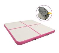 Vidaxl Tapis Gonflable De Gymnastique Avec Pompe 200x200x10cm Pvc Rose