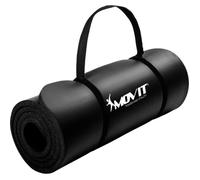 MOVIT Tapis Gymnastique - Doux pour Peau, sans Phthalates, 183x60x1,0cm, en Noir - Musculation, Fitness