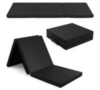 Tapis de gymnastique pliable 180 x 60 x 5 cm, tapis pliable à 3 sections en mousse EPE et cuir PU, tapis de fitness pour maison, yoga, pilates, arts martiaux et étirements avec poignées