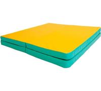 Tapis de gymnastique pliable Gamma 200x100x8 cm - 4 pièces vert-jaune