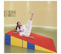 Tapis de gymnastique pliable incliné en forme de cale à fromage - Tapis de tumbling pour exercice à domicile et jeu - Facile à transporter et à ranger