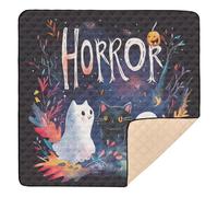 Tapis de gymnastique pliable pour l'intérieur et l'extérieur - Non toxique - Motif chat noir - Pour bébés et tout-petits - 127 x 127 cm