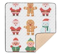 Tapis de gymnastique rond pliable pour bébé avec icônes de personnages de Noël - Tapis d'activité portable pour bébé, tout-petit, 127 x 127 cm