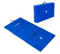 Tapis de Gymnastique THUNDER® Bleu 197×100×5 cm | Pliable | Antidérapant | Poignée | Fermeture Éclair | Léger & Portable