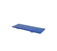 HOMCOM tapis de gymnastique fitness, pliable facile à ranger, dessous antidérapant, 180x60x5cm revêtement synthétique bleu | Aosom France