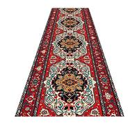 Tapis de Hall, Style Vintage Rouge Tapis Longue Zone Bordée Conception Antidérapant Caoutchouc D'Appui Utilisé Pour La Chambre À Coucher Salon, Longueur Personnalisée/A/90X500Cm