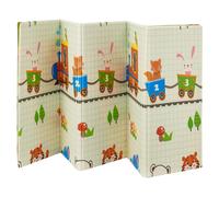 Tapis de jeu 180 x 200 cm avec divers motifs d'animaux Vert