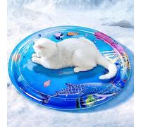 Tapis De Jeu Aquatique pour Chats, Gonflable Tapis d'eau Bébé Eveil, Piscine Refroidissante Chat, Lit À Eau pour Chat Et Chien avec Poisson, P-Our Animaux De Compagnie Bébé