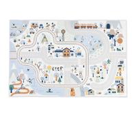 Janod - Tapis Voiture Enfant - Thème Montagne Hiver - Doux & Antidérapant - Motif Sport & Vallée - Tapis de Jeux Chambre Fille & Garçon - 120 x 78cm - Lavable à la Main - A partir de 2 Ans - J05940