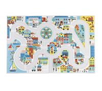 Janod - Tapis Voiture Enfant - Thème Ville - Doux & Anti-dérapant - Motif Urbain - Tapis de Jeux Chambre Fille & Garçon - 120 x 78cm - Lavable à la Main - A partir de 2 Ans - J05910