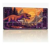 Tapis de jeu avec zones pour MTG Magic The Gathering, 61 x 35,6 cm, tapis de jeu de cartes TCG cousu, surface en caoutchouc lisse, motif tatouage de dinosaure