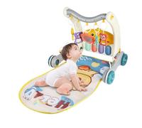 Tapis de jeu bébé avec arche de jeu, Tapis d’éveil Piano, Tapis d'activités bébé 0 à 12 mois, marcheur d'apprentissage garçon et fille -72 * 43,5 * 42,5 cm - gris