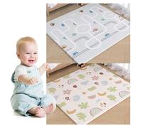 Tapis de Jeu Bébé Réversible 200x180cm - Tapis de Sol en Mousse Épais et Pliable - Développement Sensoriel et Motricité - Facile à Nettoyer - Idée Cadeau Naissance (Style 4,120x180cm)
