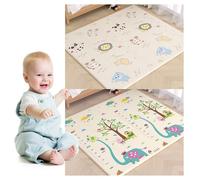 Tapis de Jeu Bébé Réversible 200x180cm - Tapis de Sol en Mousse Épais et Pliable - Développement Sensoriel et Motricité - Facile à Nettoyer - Idée Cadeau Naissance (Style 1,75x180cm)