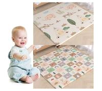 Tapis de Jeu Bébé Réversible 200x180cm - Tapis de Sol en Mousse Épais et Pliable - Développement Sensoriel et Motricité - Facile à Nettoyer - Idée Cadeau Naissance (Style 7,120x180cm)