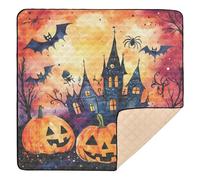 Tapis de jeu cauchemar chauve-souris d'Halloween en forme de citrouille, doux, épais et confortable, respirant pour bébés, enfants, tout-petits, nourrissons, 127 x 127 cm