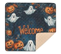 Tapis de jeu cauchemar orange bienvenue doux rembourré pour l'intérieur et l'extérieur Tapis de sport léger pour bébés, enfants, tout-petits, nourrissons, 127 x 127 cm