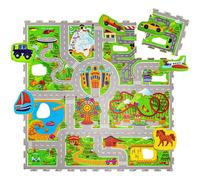 Tapis de jeu circuit en mousse à assembler holiday multicolore 100X100