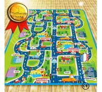 Tapis de Jeu Circuit Voiture de Course - TD - Rectangle Géant - Pour Bébé Enfant Mixte