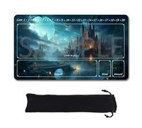 Tapis de jeu compatible avec Lorcana, taille 61 x 35,6 cm, TCG 44, tapis de jeu en caoutchouc antidérapant avec zones et sac de rangement gratuit (zone 3,61 x 35,6 cm)