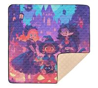 Tapis de jeu d'activités pour bébé violet avec trio de sorcières d'Halloween doux et épais pour intérieur et extérieur, confortable, respirant et rembourré pour bébés, enfants, tout-petits