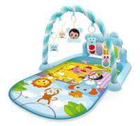 Tapis de jeu de gymnastique pour bébé avec musique et lumière, centre d'activités pour bébé sûr et facile avec hochet pendentif, tapis temps sur le ventre, jouets pour nouveau-nés tout-pet