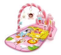 Tapis de jeu de gymnastique pour bébé avec musique et lumière, centre d'activités pour bébé sûr et facile avec hochet pendentif, tapis temps sur le ventre, jouets pour nouveau-nés tout-petits