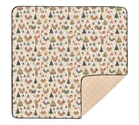 Tapis de jeu de Noël doux et épais avec motif de Père Noël safari pour bébé, tapis d'éveil imperméable pour bébés, nourrissons et tout-petits, 127 x 127 cm