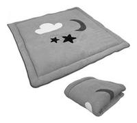 Tapis de jeu, de sol, d'éveil ou de parc bébé, enfant molletonné 1m x 1m - Gris - Monsieur Bébé
