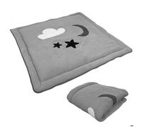 Tapis de jeu, de sol, d'éveil ou de parc bébé, enfant molletonné 1m x 1m - Gris - Monsieur Bébé