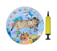 Tapis de jeu d'eau pour chat - Mat de l'heure du ventre | Toc de jouet portable avec motif d'animaux | Activité d'artefact de refroidissement sensorielle épaissie | Coussin sensoriel à l'eau I