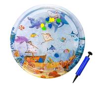 Tapis de jeu d'eau pour chats, tapis de jeu d'eau pour animaux de compagnie - Coussinets sensoriels gonflables ronds - PVC épais et incassable - Capteur d'enrichissement interactif pour le