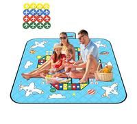Tapis de jeu d'extérieur pour le jardin | Couverture de pique-nique imperméable | Tapis d'échecs léger et pliable pour 3 couches jeu de société familial pour pelouse, plage, parc, festival