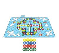 Tapis de jeu d'extérieur pour le jardin | Couverture imperméable avec pièces d'échecs | Portable et pliable 3 couches pour jeu de société familial pour , tapis rampant pour camping, pique-nique