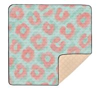 Tapis de jeu doux et épais avec imprimé léopard style aquarelle pour intérieur et extérieur, tapis de jeu confortable pour le ventre et le ramper pour bébé, tout-petit, 127 x 127 cm