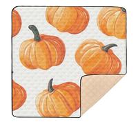 Tapis de jeu doux et épais motif citrouille végétale pour intérieur et extérieur imperméable pour bébés, nourrissons et tout-petits, 127 x 127 cm